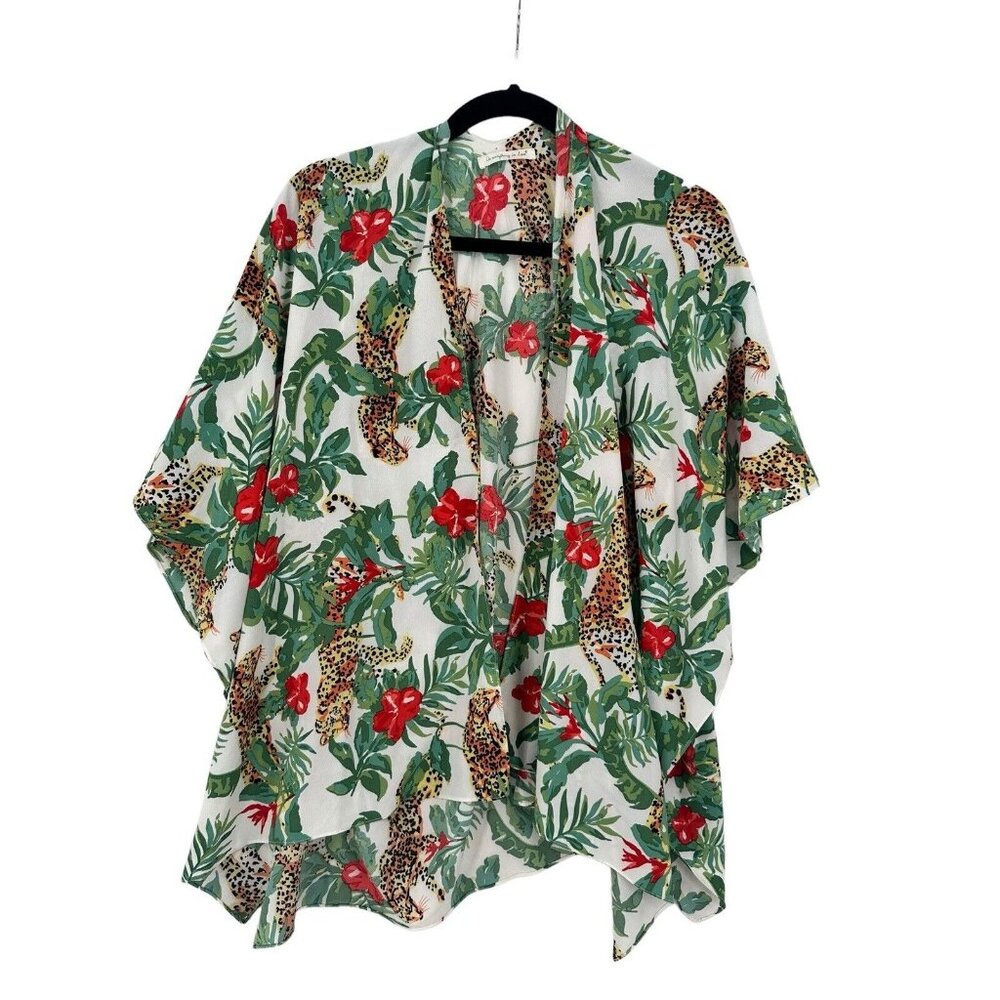 Women's Do Everything in‎ Love Kimono Leopard Jaguar Flowers One Size FLAW